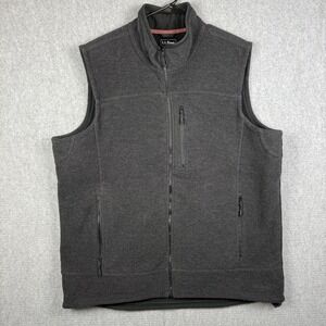 LL Bean Vest Men's Size XL Gray Merino Wool Full Zip Pockets Outdoor Hiking
